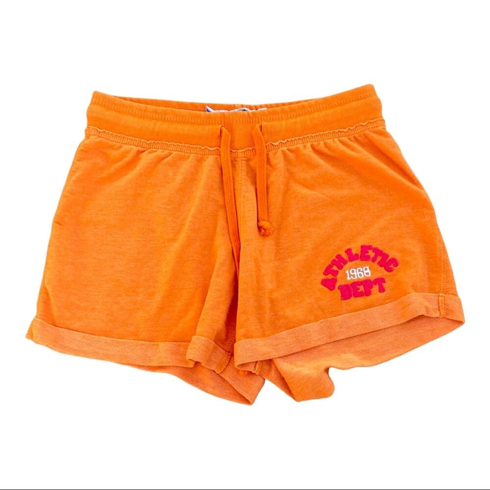 Free Spirit Orange Cuffed Cotton Athletic Shorts Athletic Dept 1968 Size Medium